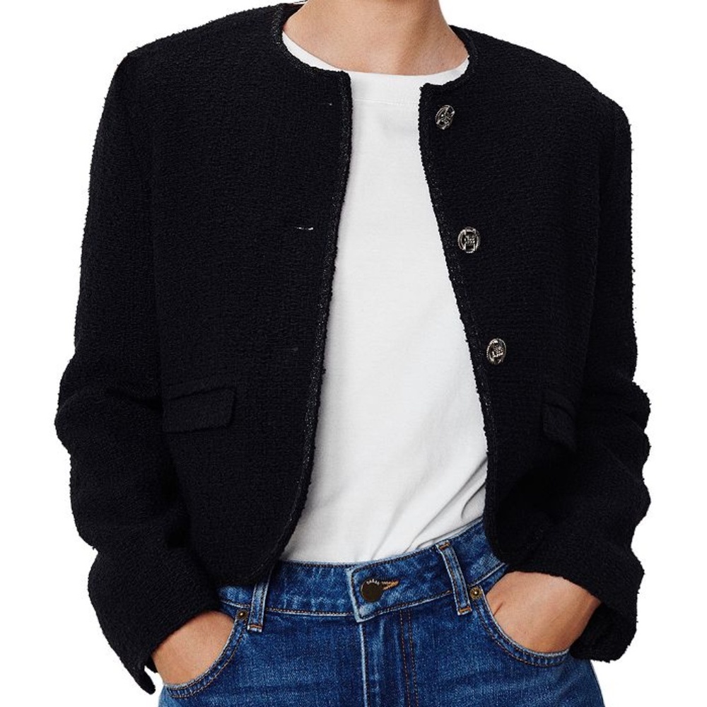 Ba&sh Momy Black Tweed Jacket